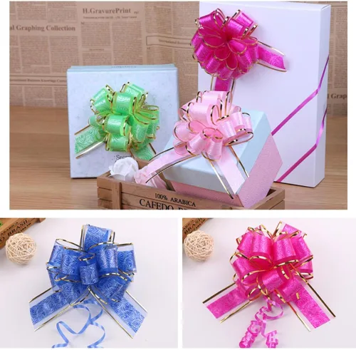 Miniatura 4 de HSXJJ 6 Piezas Lazos Azules Grandes de Tirar para Envolver Regalos, Lazos de Cinta de Boda de 6 Pulgadas para Cajas, Decoraciones de Flores