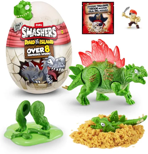 Miniatura 11 de Smashers Dino Island Mini Egg Spinosaurus de ZURU - Juguete de descubrimiento prehistórico con 10 sorpresas, juguetes de dinosaurio, slime, arena