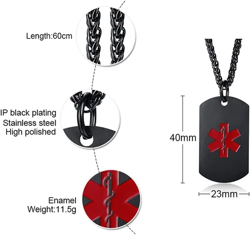 Miniatura 6 de VNOX PACEMAKER Pulsera de acero inoxidable para identificación de alerta médica unisex de 8.0 in
