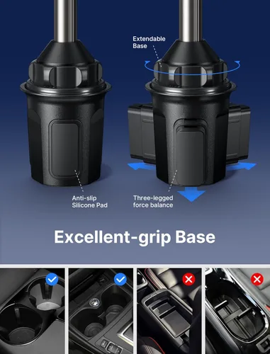 Miniatura 7 de JSAUX Soporte Universal con Portavasos para Teléfono Plegable, Soporte para Coche y Camión Compatible con iPad Mini, Samsung Galaxy Z Fold 6/5/4