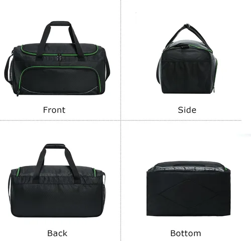 Miniatura 4 de Uarition Bolsa de gimnasio para hombre, 21 pulgadas, grande, para viajes y deportes, VerdeNegro, Bolsa de gimnasio para hombre