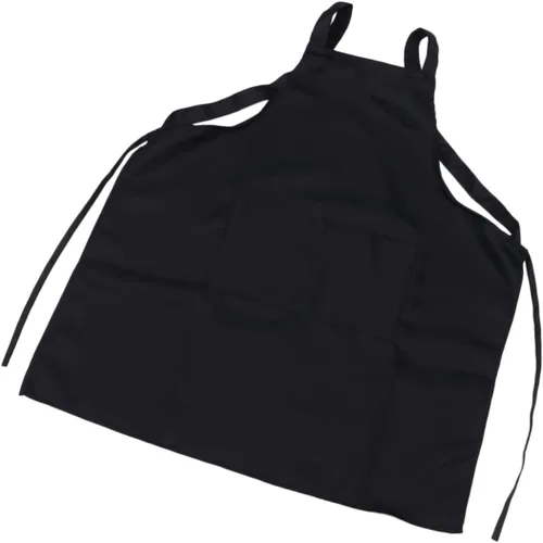 SECFOU Delantal de servicio negro para mujer, delantal de cocina ajustable, delantal ajustable con babero