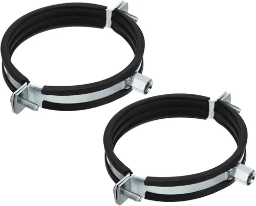 Miniatura 10 de PATIKIL Gancho de tubo de anillo dividido, 2 piezas de 2.5 pulgadas (2.559 in) de hierro chapado en zinc ajustable para montaje en pared, montaje