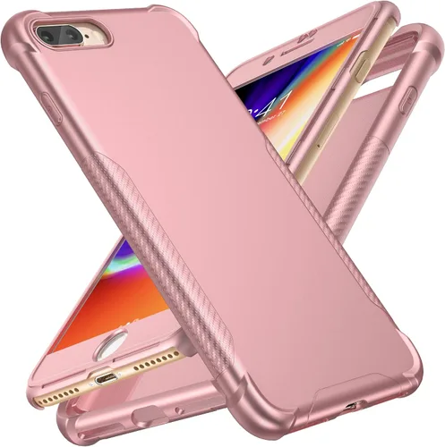 Miniatura 10 de ORETech Funda diseñada para iPhone 13 Mini con 2 protectores de pantalla de vidrio templado, textura de fibra de carbono policarbonato duro