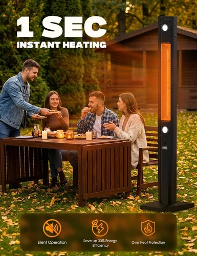 Miniatura 5 de onlyfire FlexRay - Calentador eléctrico infrarrojo de 80 pulgadas para uso en interiores y exteriores, calentador independiente con control remoto