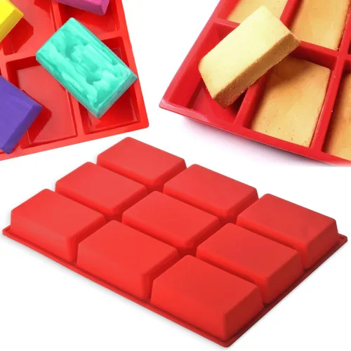 Miniatura 6 de ionEgg Mini molde de silicona para pan, sartén antiadherente, molde para hornear 9 cavidades para pastel de pan, pan, pastel de carne, paquete de 2