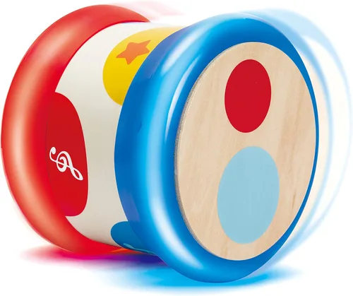 Miniatura 7 de Hape Tambor para bebé Colorido tambor rodante, instrumento musical de juguete para niños pequeños, aprendizaje de ritmo y sonido, funciona