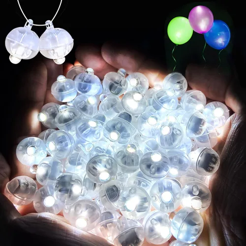 Miniatura 12 de 50 mini luces LED, globos de luz LED para decoraciones de fiesta, luces de fiesta de neón para linterna de papel, huevos de Pascua, fiesta de Rojo