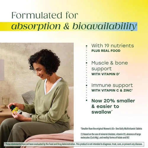 Miniatura 5 de MegaFood Multivitamínico para Mujeres de 55+ Un Multivitamínico Diario para Mujeres con Vitamina D3, C, Zinc y Vitamina B12 y Folato Biodisponibles