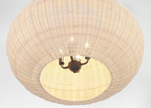 Miniatura 2 de Minka Lavery Modjeska 3546-66A Lámpara colgante de ratán natural, 4 luces 240 vatios totales, 13 pulgadas de alto x 24 pulgadas de ancho, carbón