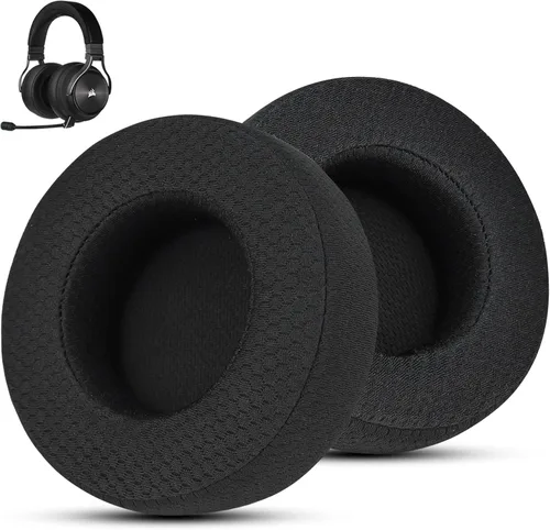 Almohadillas de repuesto de tela para auriculares Corsair Virtuoso Gaming – Tela suave y almohadillas de espuma viscoelástica para Virtuoso RGB, XT,