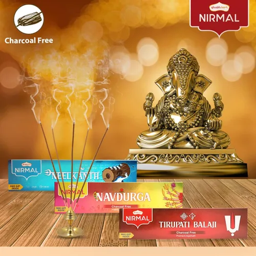 Miniatura 2 de Shubhkart Varillas de incienso prémium - Paquete de 3 inciensos, 210 varitas Neelkanth, Navdurga y Tirupati Balaji