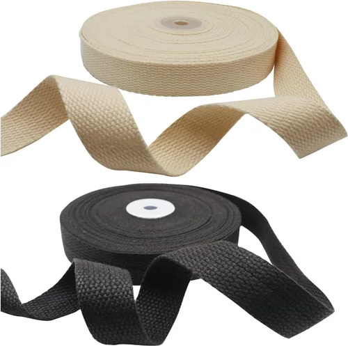 Miniatura 5 de Correas de algodón pesado de 1 pulgada de ancho, 2 rollos/20 yardas de correas para asas de bolsa, correa de bolsa, correa de bolsa, cinturón