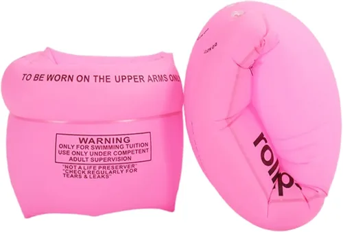 Paquete de 2 a 4 flotadores de brazo para niños y adultos, flotadores de piscina, anillos de natación inflables, bandas de brazo de PVC, mangas Rosa