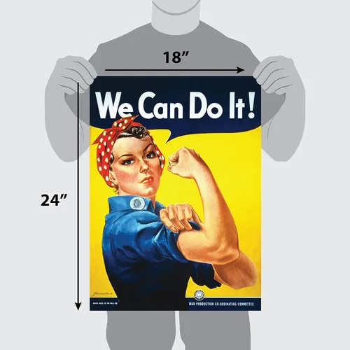 Miniatura 5 de Palace Learning Póster de We Can Do It - Rosie the Riveter - Westinghouse Girl - Póster de la Segunda Guerra Mundial - Láminado (18 x 24 pulgadas)