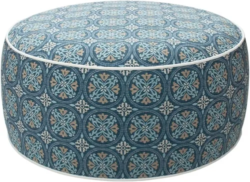 Miniatura 9 de Magpie Fabrics Taburete inflable para interiores y exteriores, reposapiés redondo, repelente al agua, 20 x 9 pulgadas de alto, portátil para patio