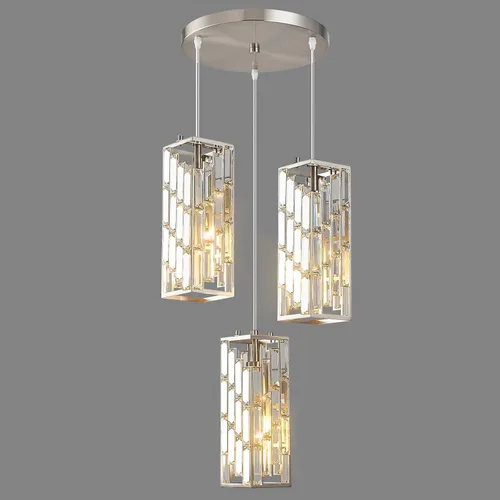 Miniatura 16 de Iluminación colgante dorada moderna, mini candelabros de cristal, lámpara colgante ajustable para cocina, isla, comedor, dormitorio (paquete de 1)