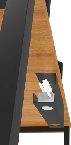 Miniatura 6 de Bandeja de gestión de cables para debajo del escritorio de 17 pulgadas de ancho, soporte para regleta de alimentación, organizador de cables