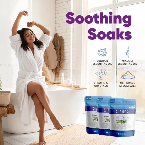 Miniatura 3 de Sitz - Sal de baño (paquete de 3) para hemorroides calmante para hemorroides, sal de Epsom de grado USP, 3 bolsas de 6 libras en total con aceites