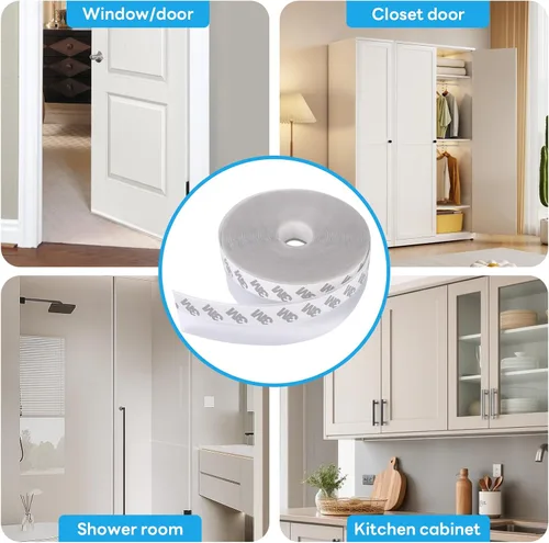 Miniatura 5 de Tira de sellado de puerta, cinta de sellado de goma para adhesivo de tapón de corriente, adecuada para ventanas y puertas