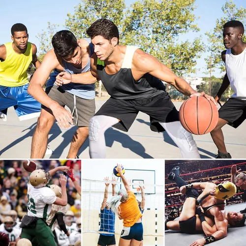 Miniatura 6 de Rodilleras COOLOMG para lucha, baloncesto, fútbol, voleibol, niños, jóvenes, adultos, mangas protectoras de rodilla de compresión, negro, talla S