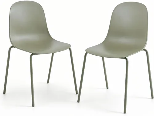 Miniatura 11 de Juego de 4 sillas de comedor negras, sillas de cocina apilables de plástico, silla clásica para interiores y exteriores con patas de metal