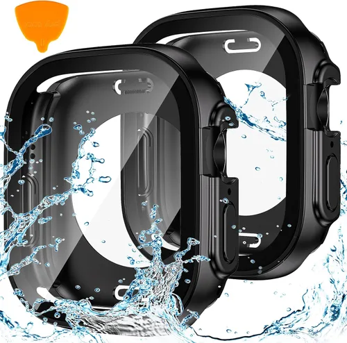 Miniatura 11 de Goton - 2 fundas para protector de pantalla de Apple Watch de 40 mm, series 6/5/4, SE 3/2/1, funda de protección de PC impermeable con vidrio