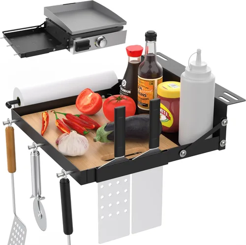 Estante lateral para parrilla Blackstone, estantes laterales, mesa de preparación de alimentos para parrillas Blackstone 1813 1666 1832 1814 1971