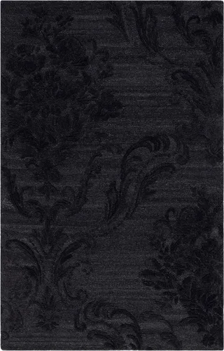 Miniatura 3 de SAFAVIEH Jardin Collection - Alfombra de área de 5 x 8 pies, color negro, lana hecha a mano, ideal para zonas de alto tráfico en sala de estar