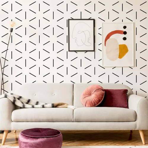 Miniatura 10 de Calcomanías de pared de cruz de vinilo negro, para despegar y pegar, moderno, bohemio, minimalista, geométrico, abstracto, más calcomanías de pared