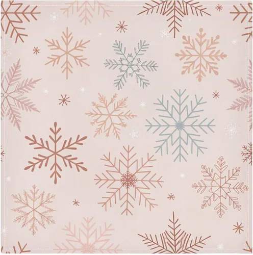 Burbuja Juego de 6 servilletas de tela de copo de nieve de color oro rosa de 20 x 20 pulgadas, lavables, decorativas para cenas familiares, bodas,