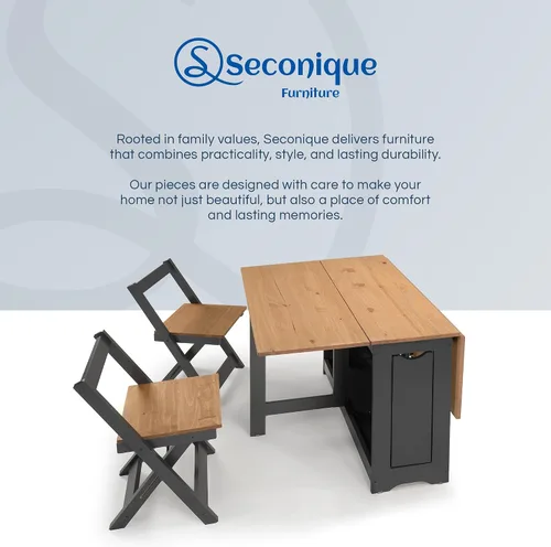 Miniatura 8 de SECONIQUE Santos Butterfly Juego de Comedor – 4 sillas plegables ensambladas + 1 mesa plegable – Mesa que ahorra espacio con sillas anidables