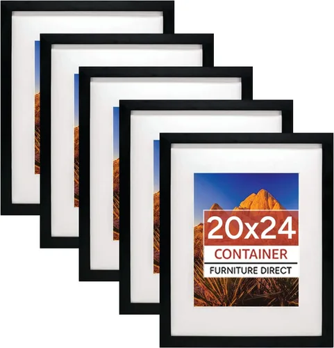 Miniatura 32 de Container Furniture Direct Marcos de fotos colgantes de 11 x 14 pulgadas para pared con plexiglás y doble colgador de montaje para formatos Negro