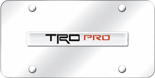 Miniatura 4 de Au-TOMOTIVE GOLD Placa de matrícula con nombre para Toyota TRD Pro (cromo sobre negro)