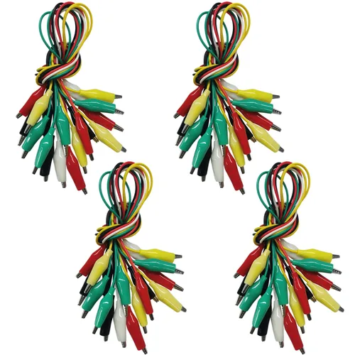 Miniatura 7 de 10 clips eléctricos de cocodrilo de alta calidad, 5 cables de prueba de colores con sondas de prueba, cables de puente de cocodrilo con clips