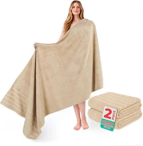 Miniatura 160 de American Soft Linen Toallas de baño jumbo grandes de 35 x 70 pulgadas, 600 GSM, 100% algodón, sábanas de baño turcas, toallas de baño de lujo
