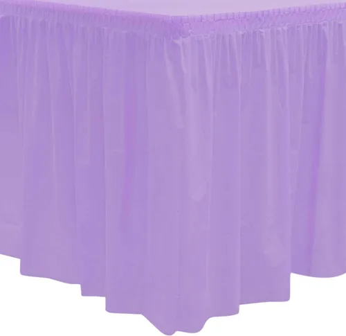 Miniatura 34 de Party Essentials Falda de mesa de plástico desechable resistente, 1 unidad, 29 pulgadas de ancho x 14 pies (168 pulgadas) de largo, amarillo