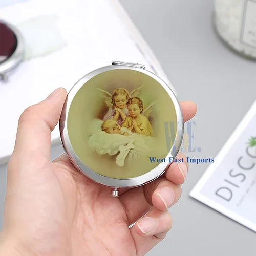 Miniatura 2 de 12 piezas de espejo compacto para bautizo, recuerdos de bautizo, regalo para invitados