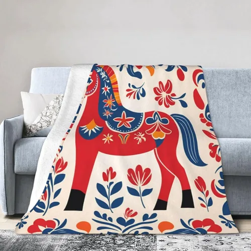 Miniatura 27 de Manta de franela de vellón, manta de Navidad con árbol de nieve y pájaros para cama, manta súper suave y acogedora de 50 x 40 pulgadas