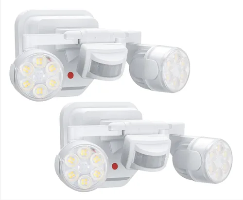 Miniatura 15 de OREiN Luz de seguridad con sensor de movimiento para exteriores, luz LED reflectora de doble cabeza ajustable, 3 modos