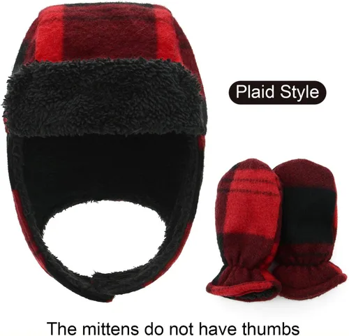 Miniatura 2 de Century Star Gorro de forro polar para bebé, gorro y manoplas de invierno para niños pequeños