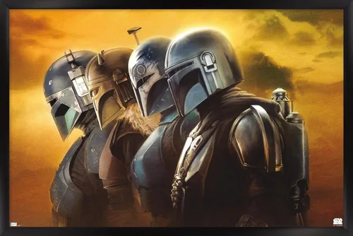 Miniatura 8 de Trends International Star Wars: The Mandalorian Season 3 - Póster de pared de cascos, 22.37 x 34.00 pulgadas, versión enmarcada en blanco