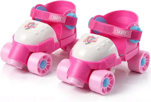 Mis Primeros Patines - Patines en línea ajustables de entrenamiento fácil, patines de cuatro ruedas estilo cuádruple para principiantes, niños, Rosa