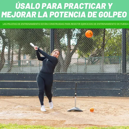 Miniatura 2 de GoSports Paquete de 6 bolas de softball de entrenamiento con peso de 3.82 pulgadas, entrenamiento de golpear y lanzar para todos los niveles