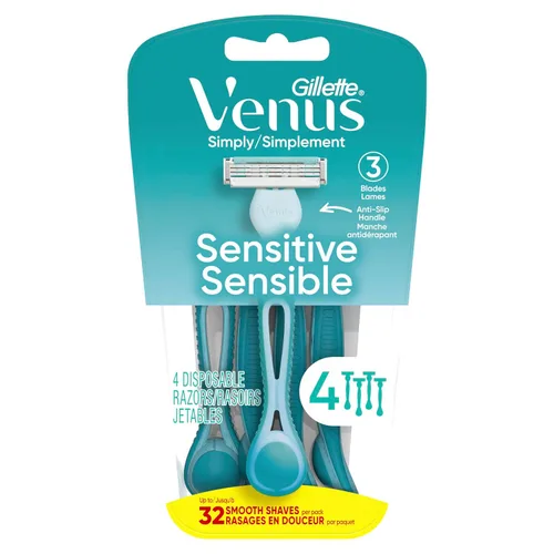 Miniatura 8 de Gillette Venus Simply 3 rasuradoras desechables para mujeres sensibles 16 rasuradoras individuales (paquete de 4)
