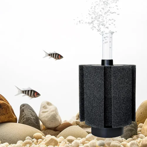 Miniatura 6 de Filtro de esponja grande para acuario de 80 a 90 galones con piedra de aire y medios de cerámica bio, filtro de esponja silencioso para alevines