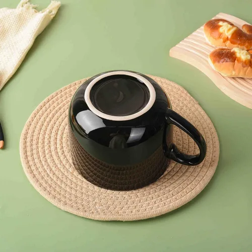 Miniatura 7 de 50oz gran taza de sopa de cerámica con asas para café, té, helado, cereal (negro)