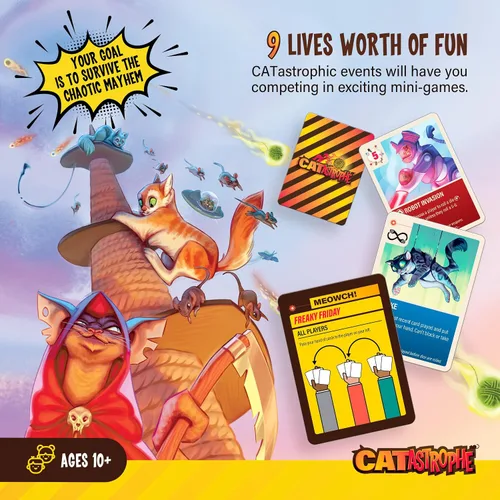 Miniatura 8 de CATastrophe Un Juego de 9 Vidas El Juego de Mesa Perfecto para la Noche Familiar y Amantes de los Gatos A partir de 10 años 2-6 Jugadores