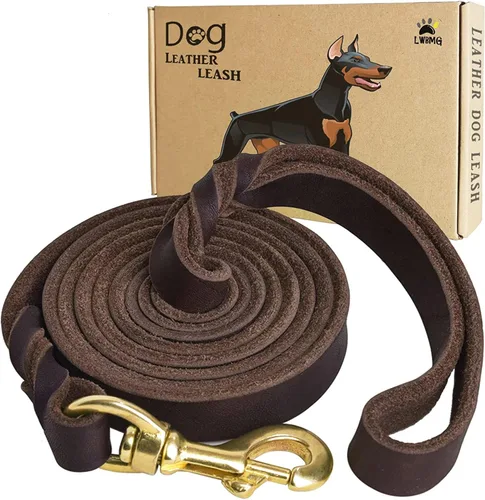 Miniatura 21 de LWBMG Correa de cuero para perro de 8 x 3/4 pulgadas, correas de perro para perros grandes, resistentes, fuertes y suaves, hechas a mano, trenzadas