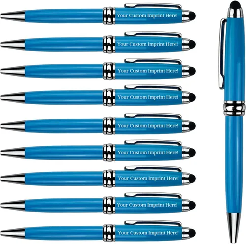 Miniatura 16 de Ancolo Bolígrafos personalizados con lápiz digital - Cuerpo metálico grabado con su mensaje, nombre/número de teléfono, tinta negra. Ideal
